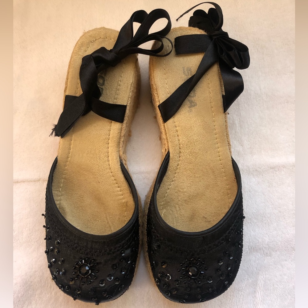 Close-Toed Lace up Espadrilles Wedge Sandals